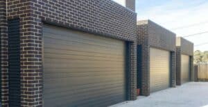 Sectional garage door installed in a modern Canberra home by WR Engineering